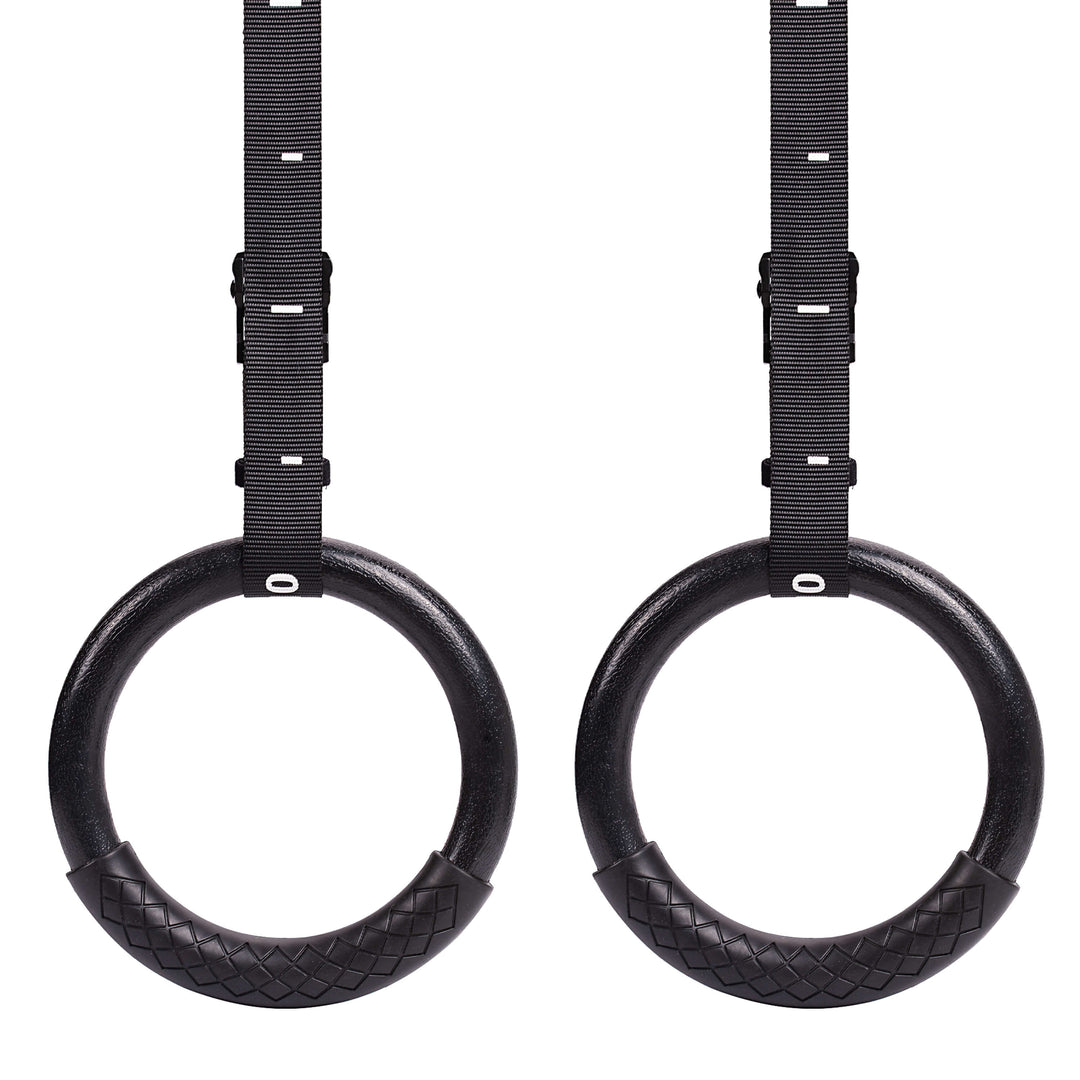 Waterproof calisthenics rings with numbered straps by Atomic Iron