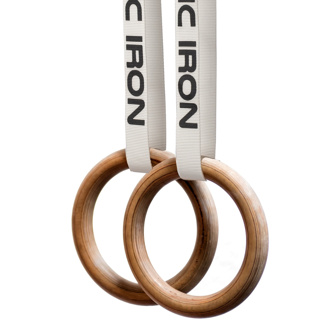Wooden Gymnastic Rings Set (White)
