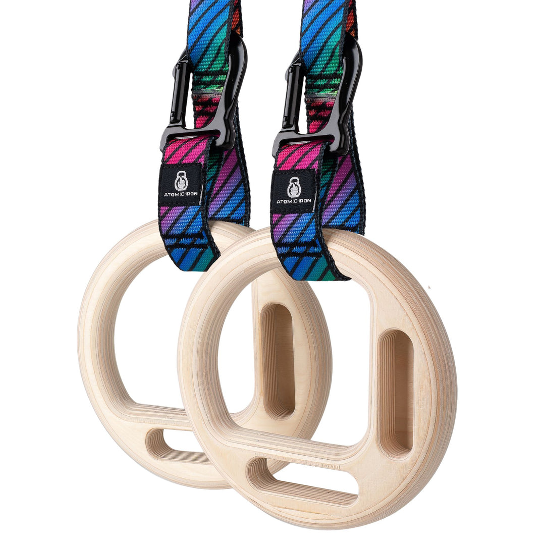Hangboard Rings with Carabiners (Rainbow)