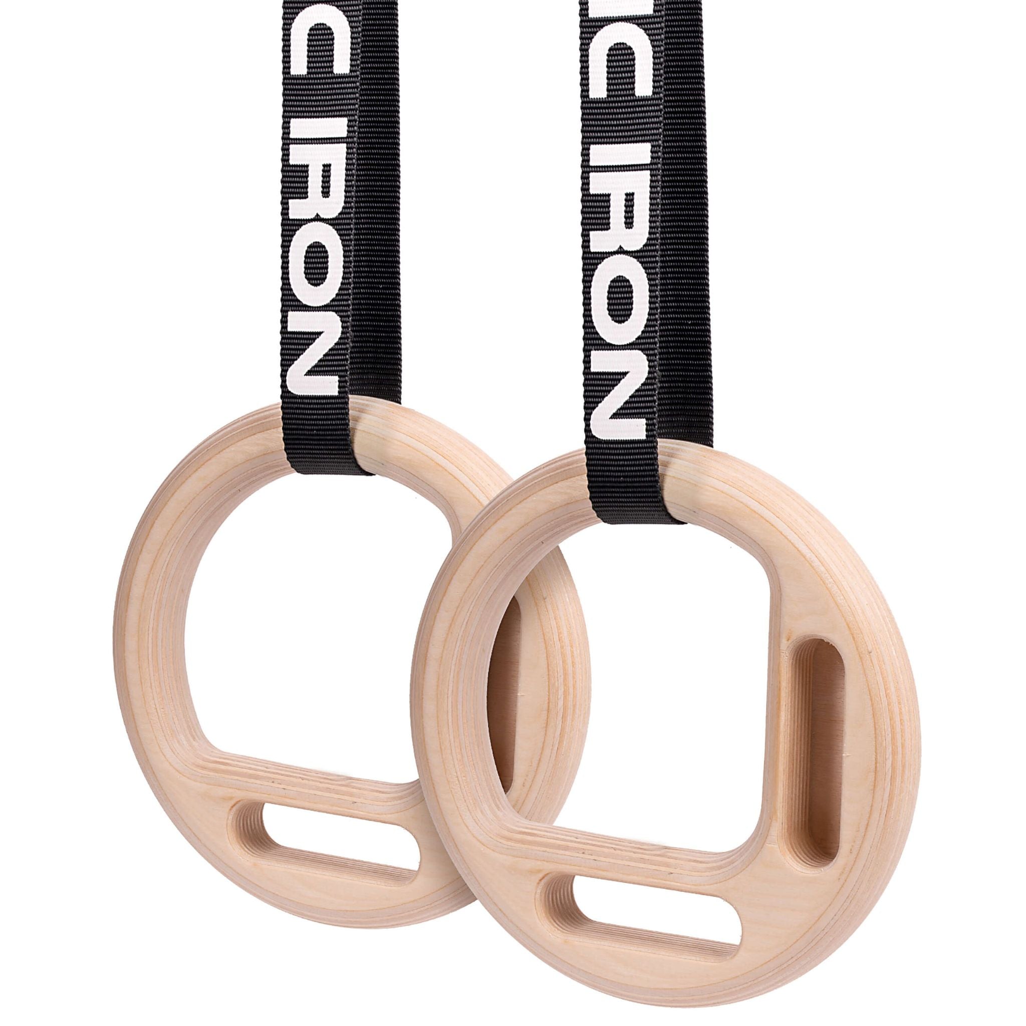 hangboard rings with black straps by atomic iron