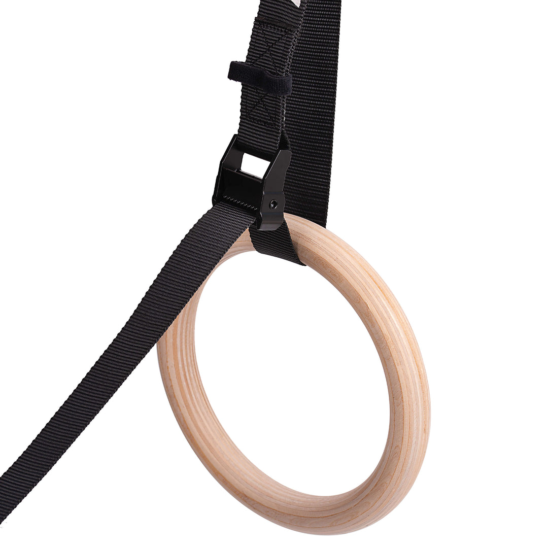 Wooden Gymnastic Rings Set (Black)