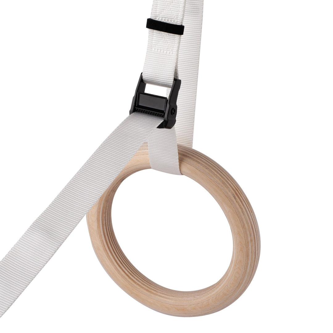 Wooden Gymnastic Rings Set (White)