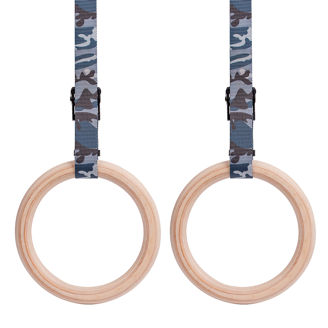 Atomic Iron Gymnastic rings with grey camo straps