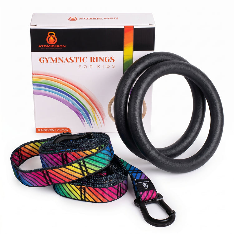 Atomic Iron kids outdoor gymnastic rings with gift box 
