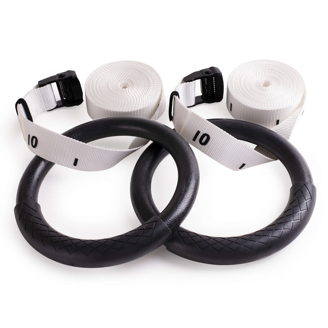 Premium Outdoor Gymnastic Rings Set (White Numbered)