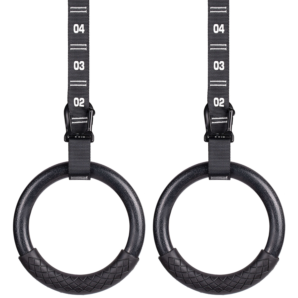 Premium Outdoor Gymnastic Rings with Carabiners (Numbered) Atomic Iron